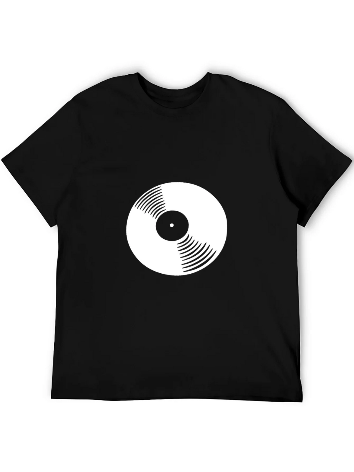 Vinyl Record Graphic Tee - Black Crew Neck T-Shirt product image 5