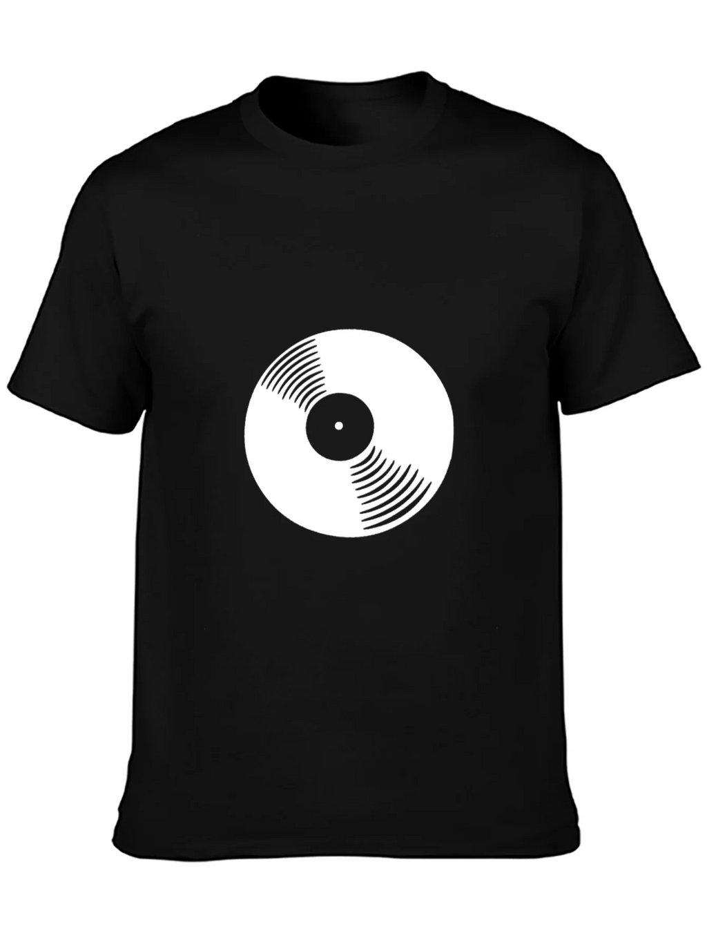Vinyl Record Graphic Tee - Black Crew Neck T-Shirt product image 3