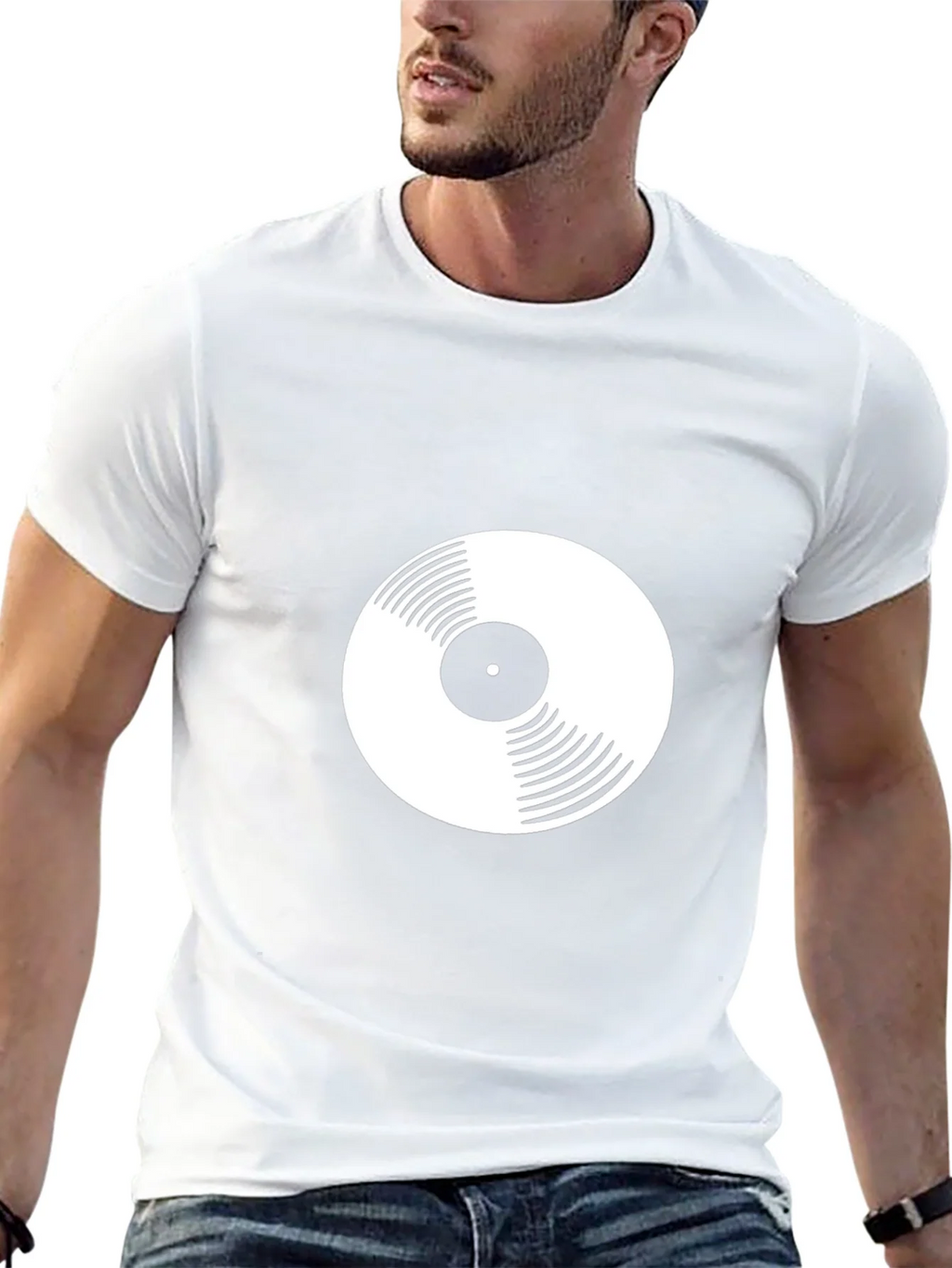 Vinyl Record Graphic Tee - Black Crew Neck T-Shirt product image 12