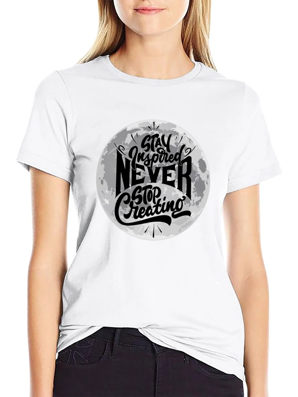 Stay Inspired Graphic Black T-Shirt product image 8