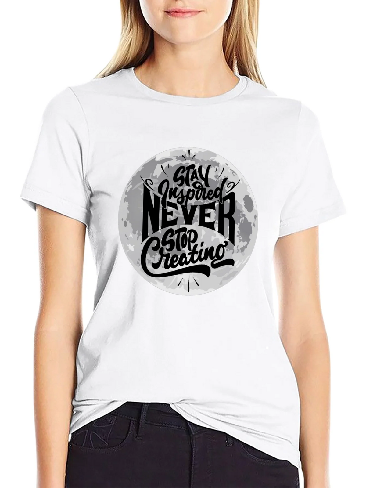 Stay Inspired Graphic Black T-Shirt product image 8