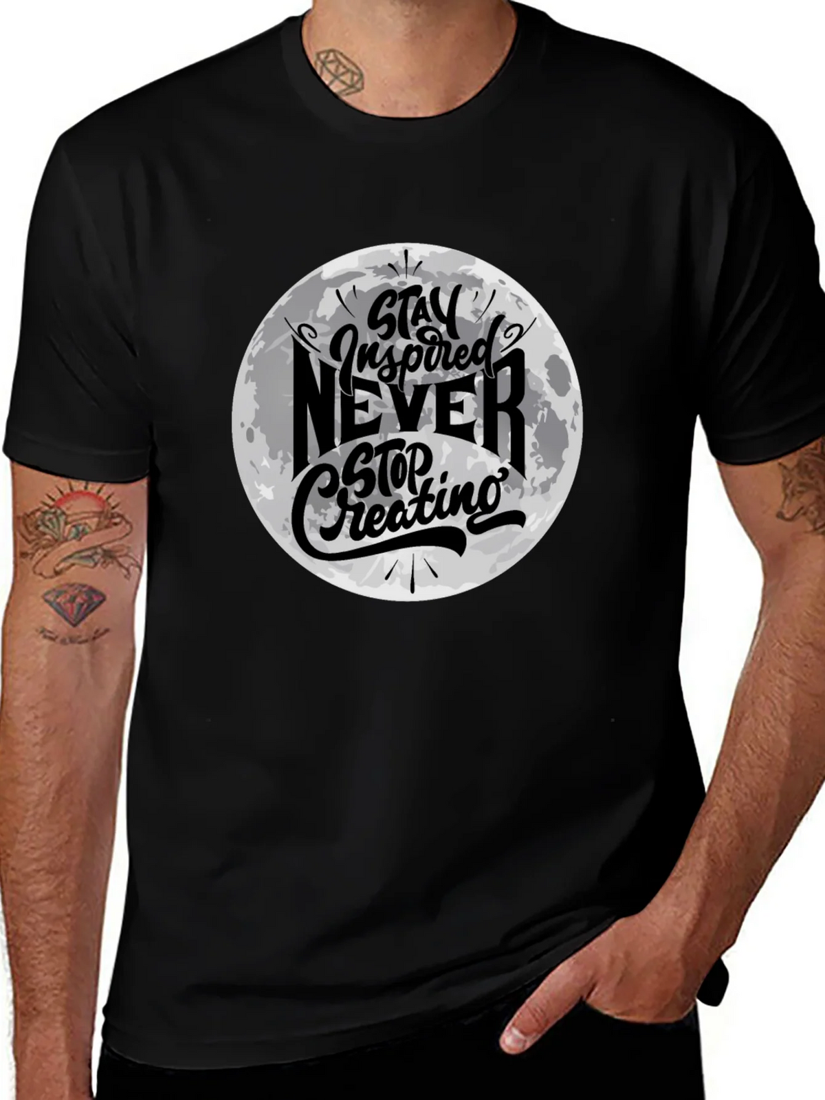 Stay Inspired Graphic Black T-Shirt product image 1