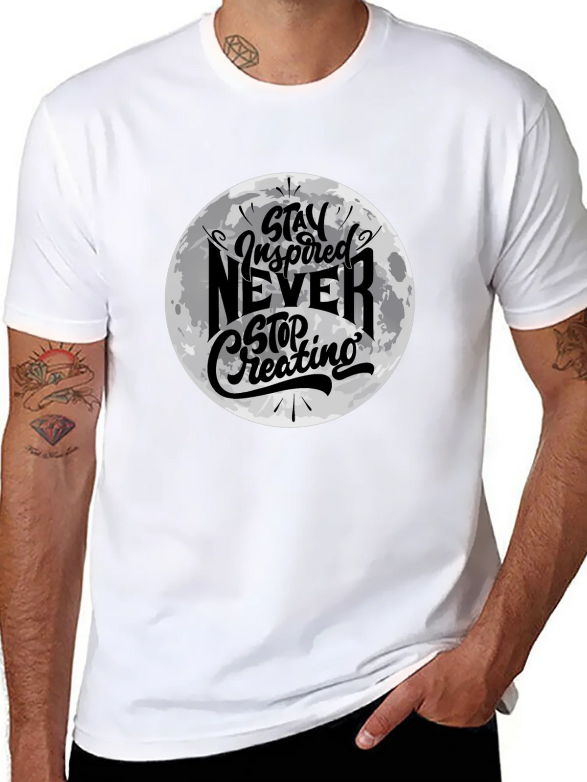 Stay Inspired Graphic Black T-Shirt product image 7