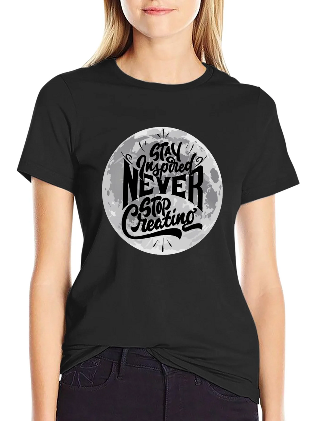 Stay Inspired Graphic Black T-Shirt product image 2