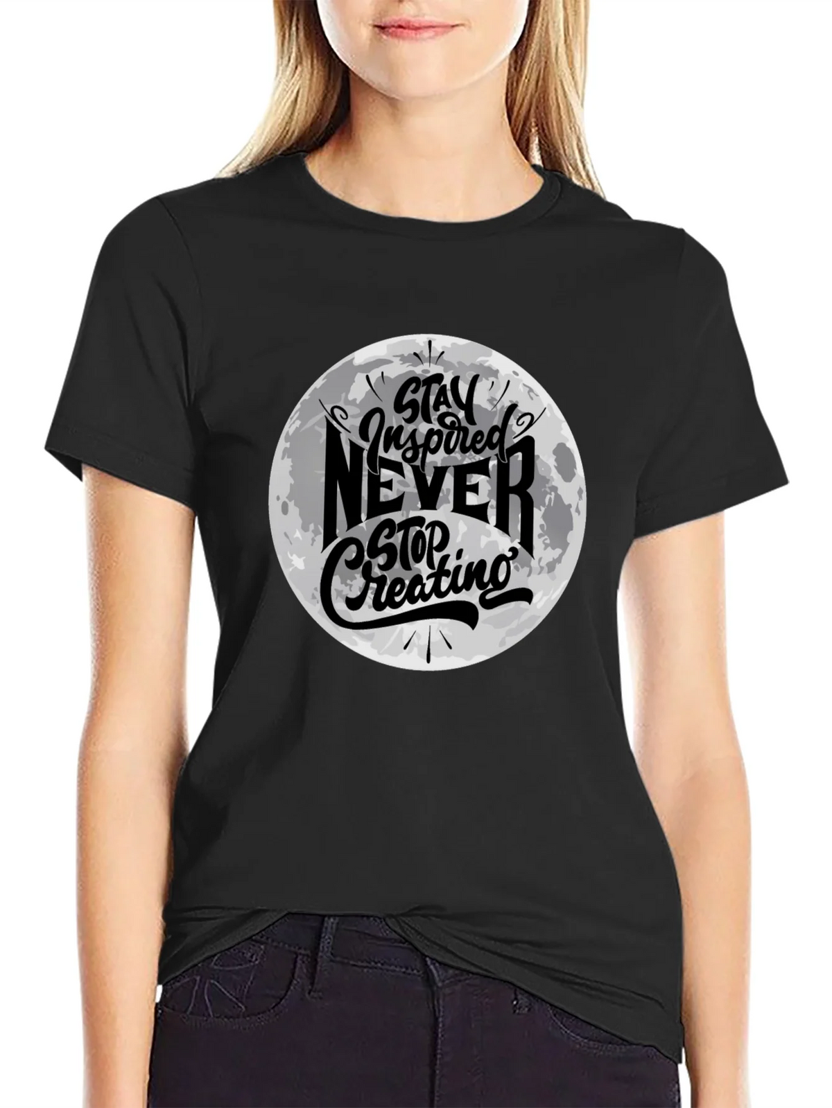 Stay Inspired Graphic Black T-Shirt product image 2