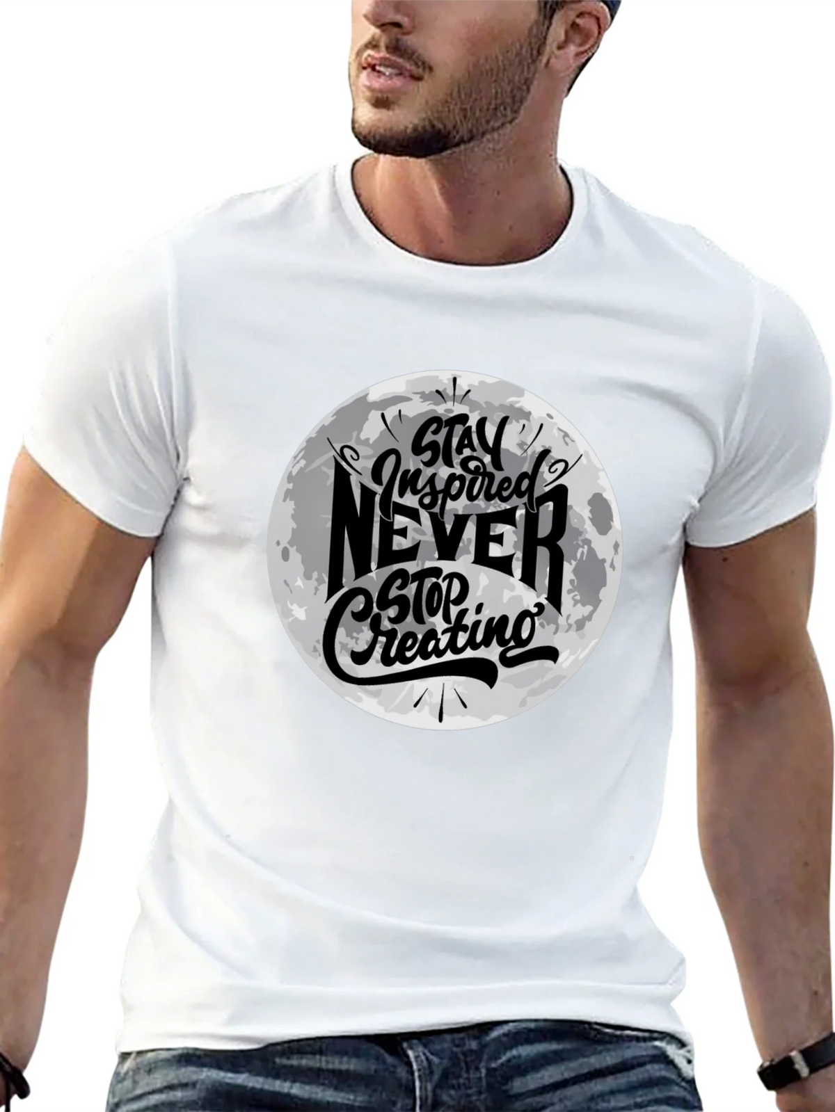 Stay Inspired Graphic Black T-Shirt product image 12