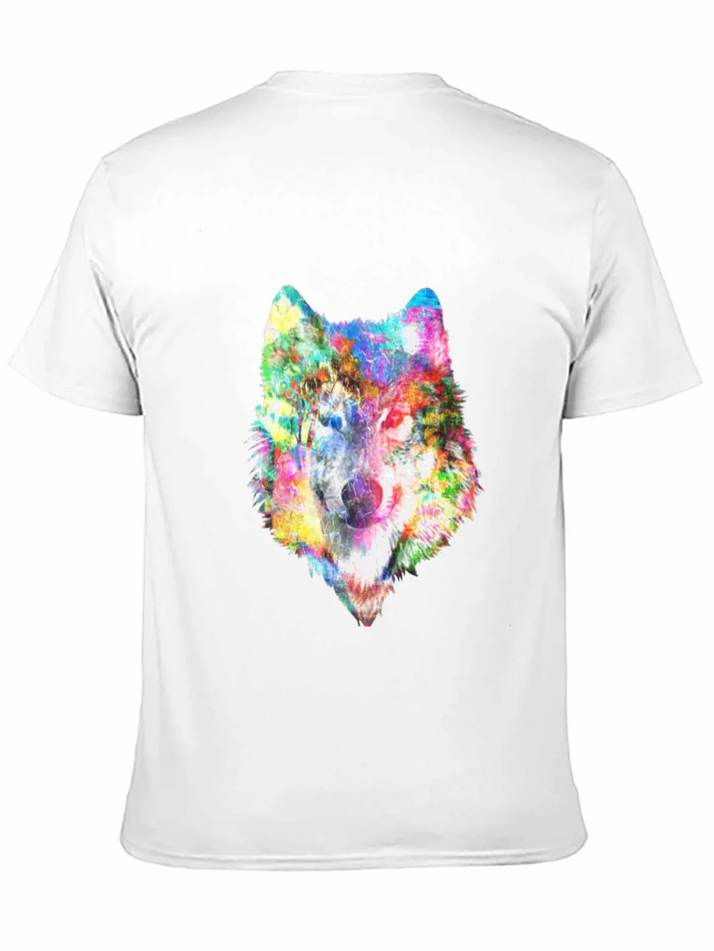 Colorful Wolf Graphic Black T-Shirt product image 8