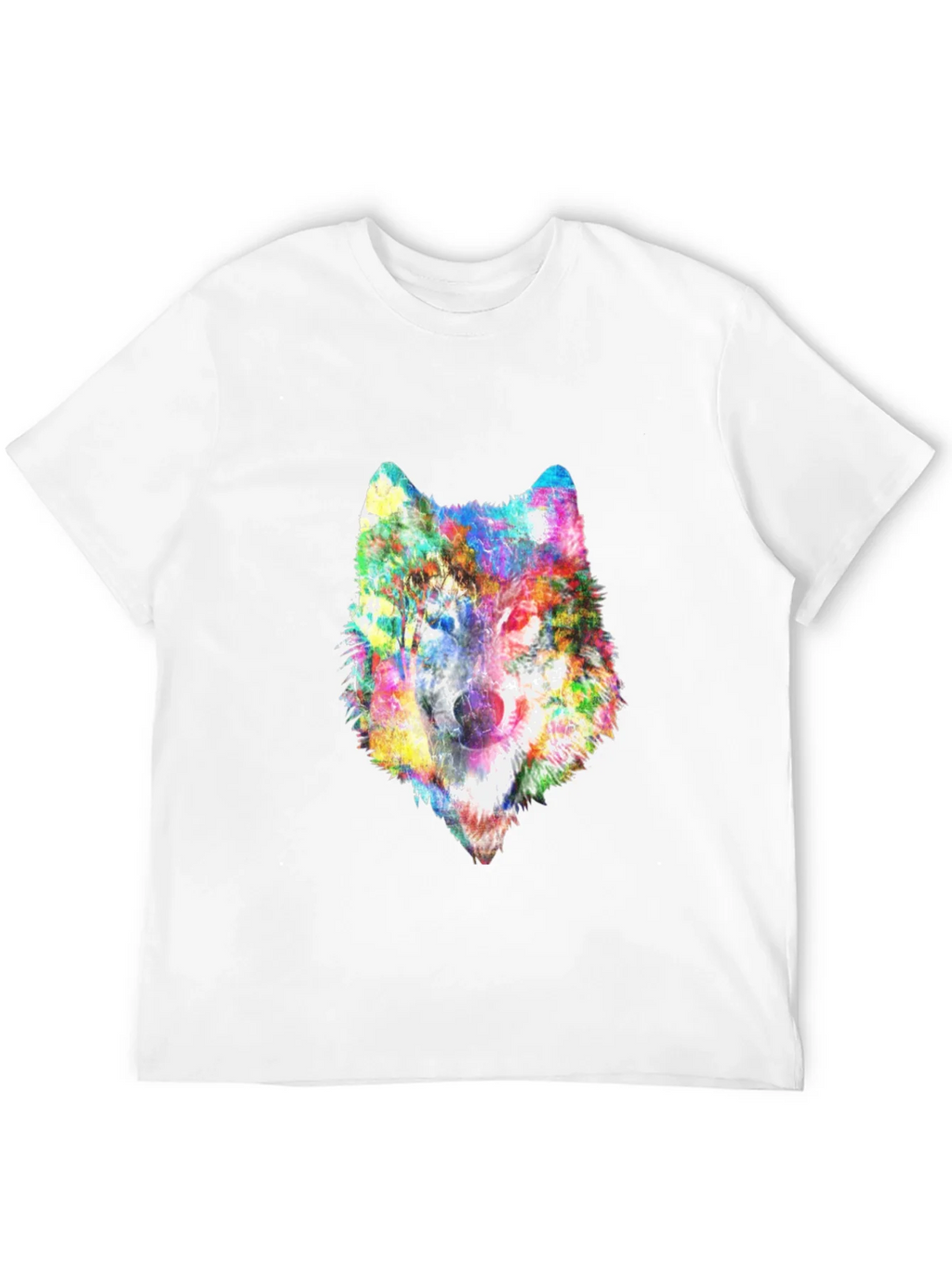 Colorful Wolf Graphic Black T-Shirt product image 9