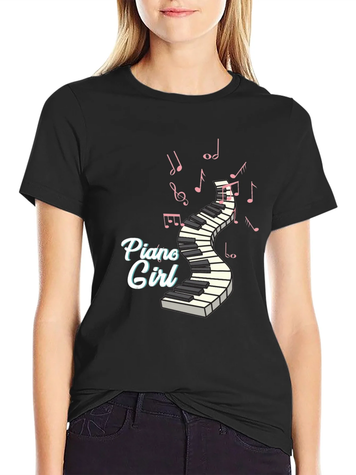 Piano Girl T-Shirt - Music Lover Tee product image 2