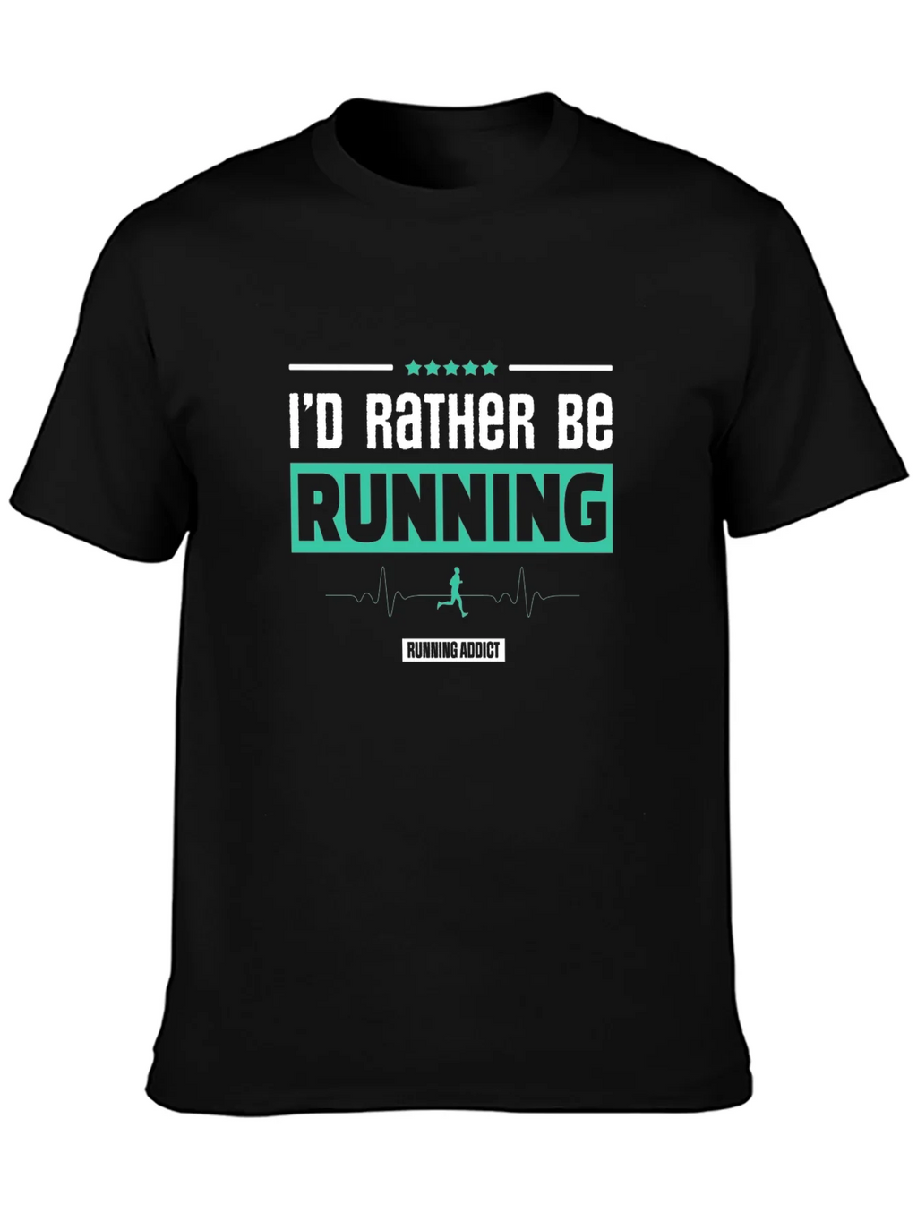 Id Rather Be Running T-Shirt Addict Black product image 3