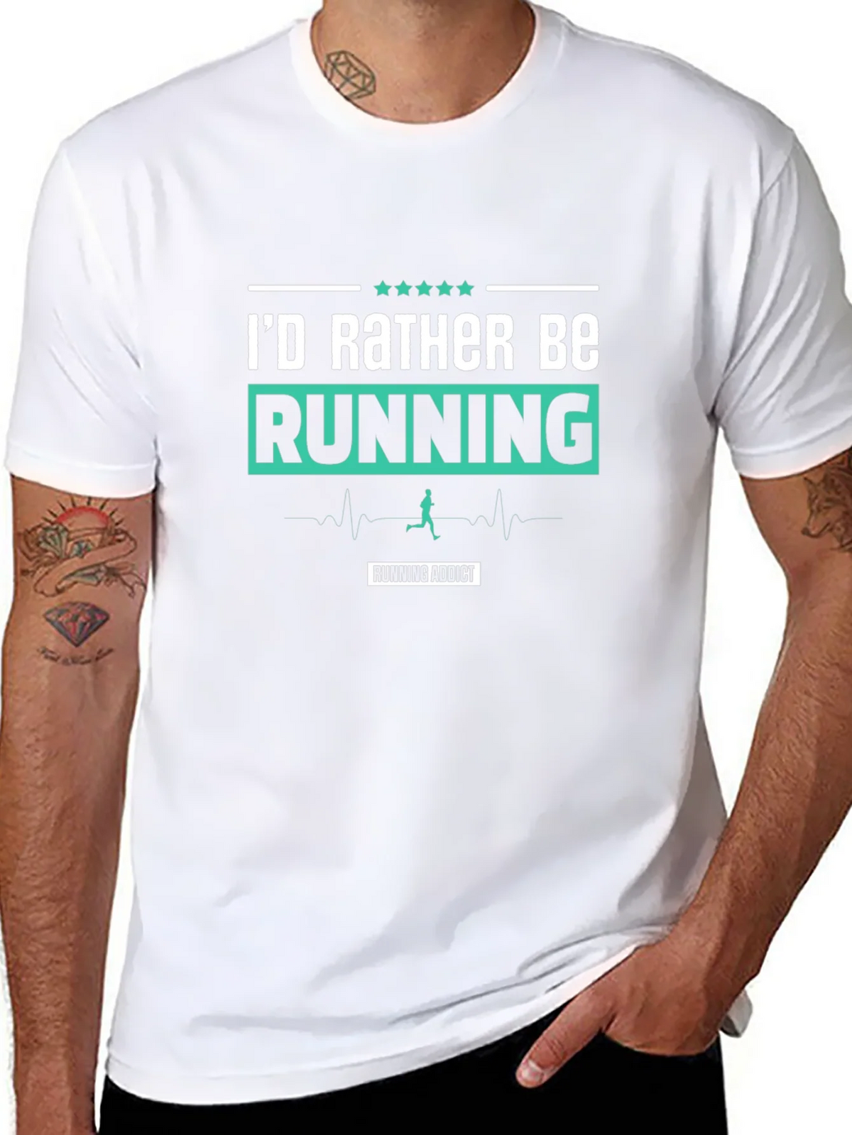 Id Rather Be Running T-Shirt Addict Black product image 7