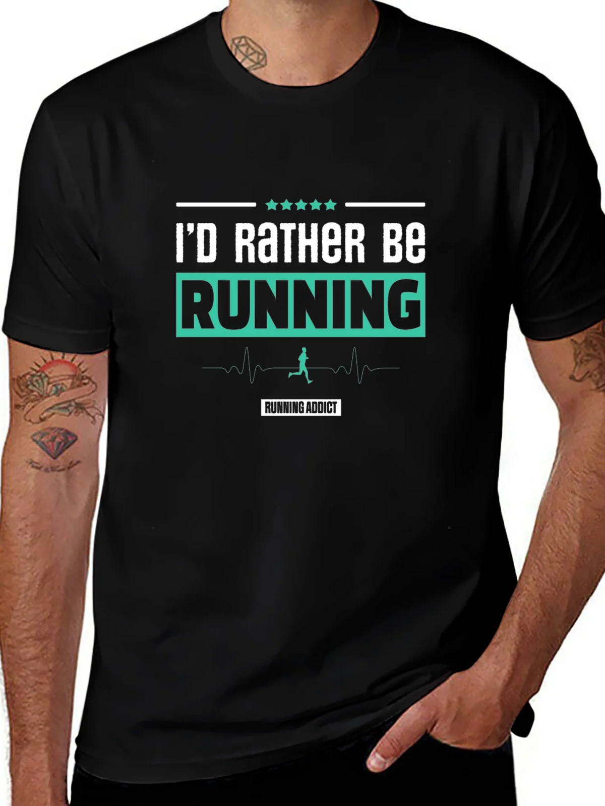 Id Rather Be Running T-Shirt Addict Black product image 1