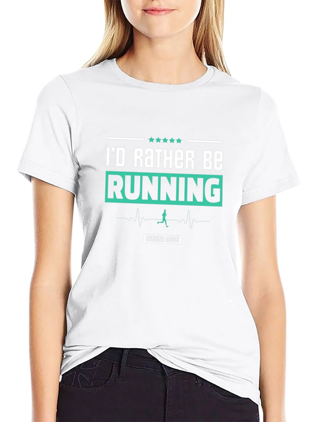 Id Rather Be Running T-Shirt Addict Black product image 8