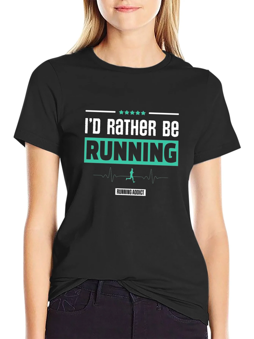 Id Rather Be Running T-Shirt Addict Black product image 2