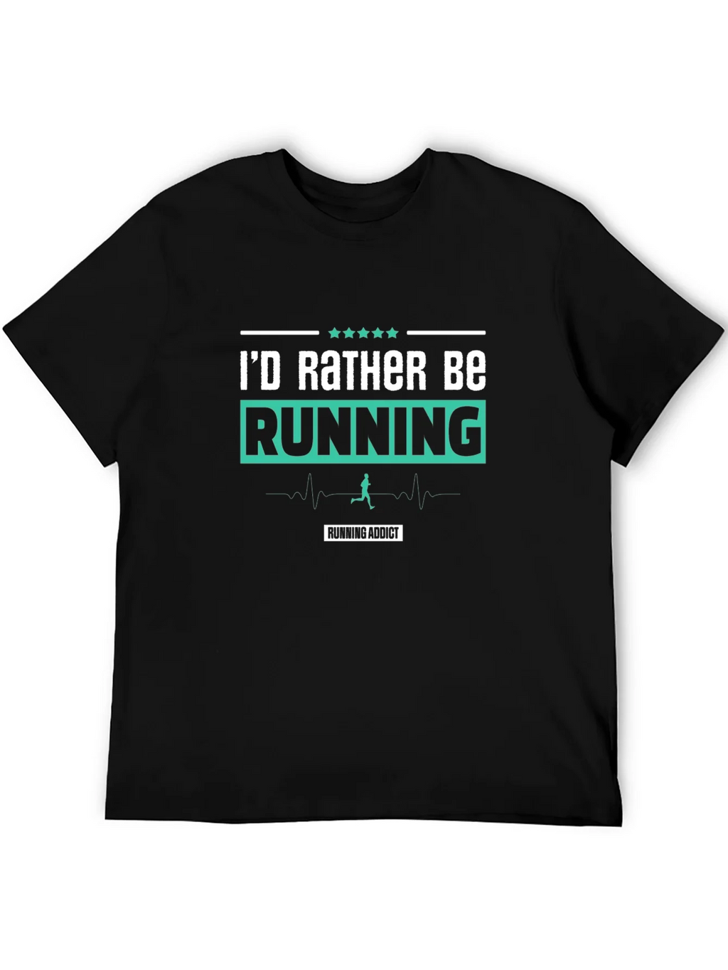 Id Rather Be Running T-Shirt Addict Black product image 5