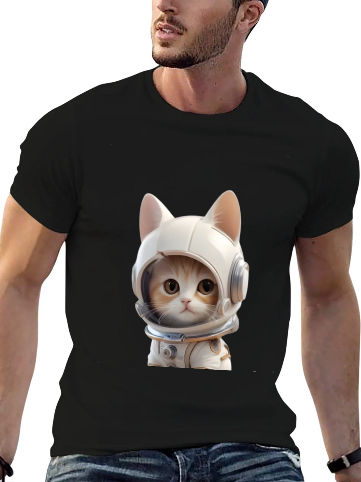 Cat Astronaut T-Shirt - Cool Space Kitten Tee product image 5