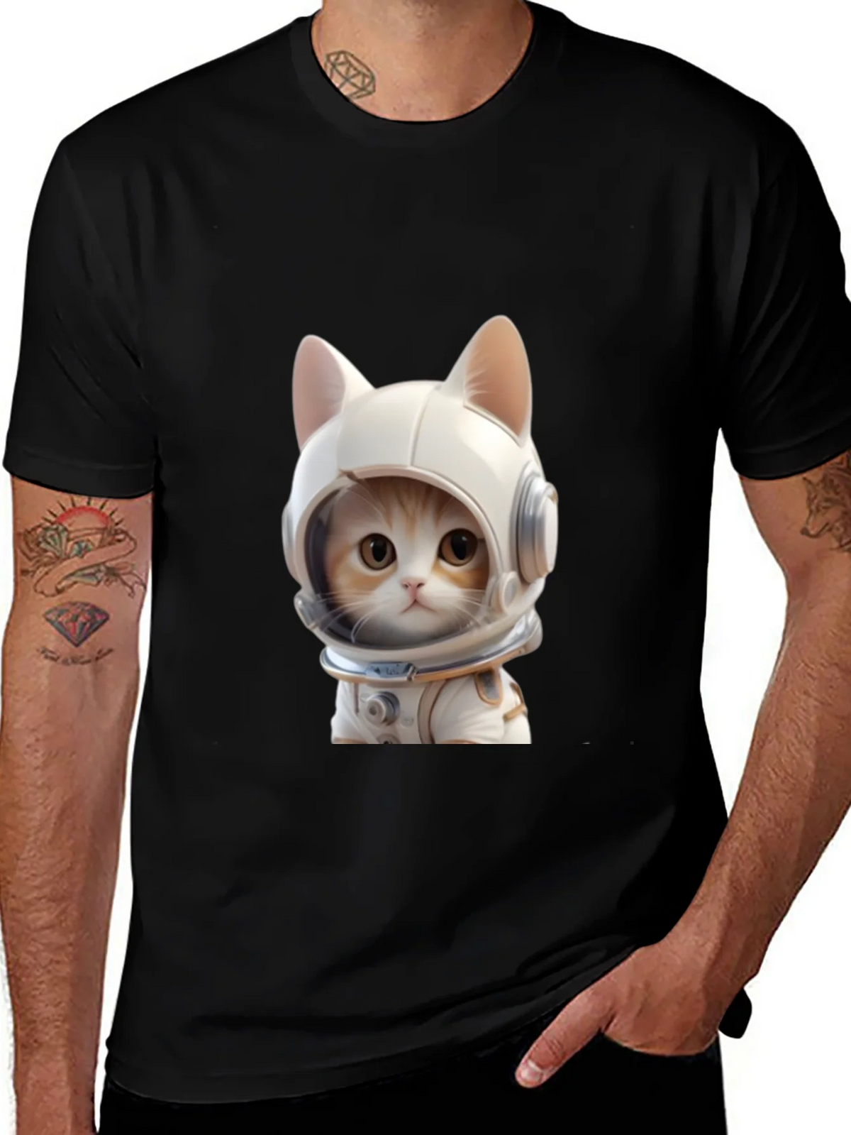 Cat Astronaut T-Shirt - Cool Space Kitten Tee product image 1