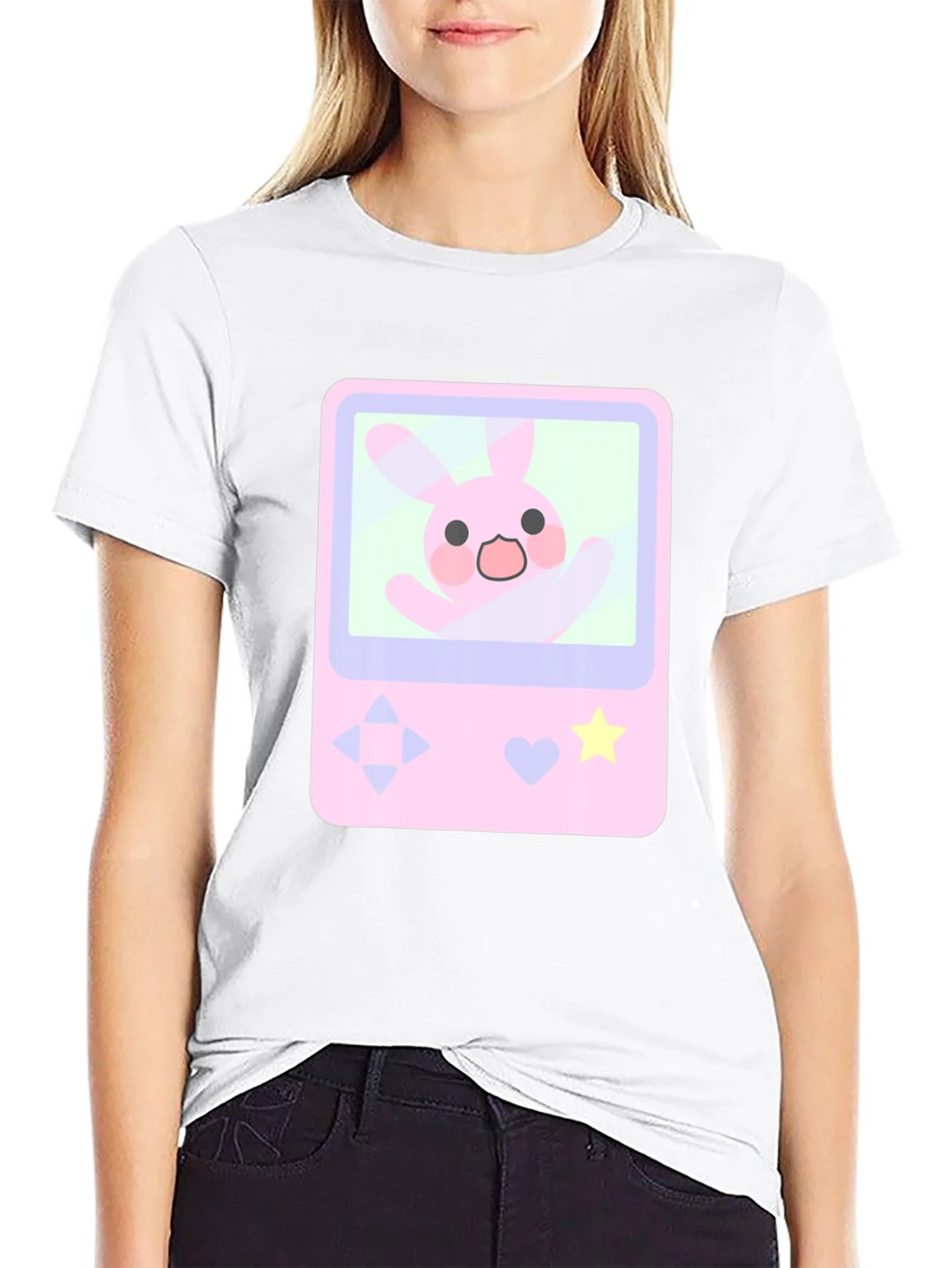 Cute Bunny Game Console Graphic Tee - Black product image 8