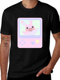 Cute Bunny Game Console Graphic Tee - Black product image 1