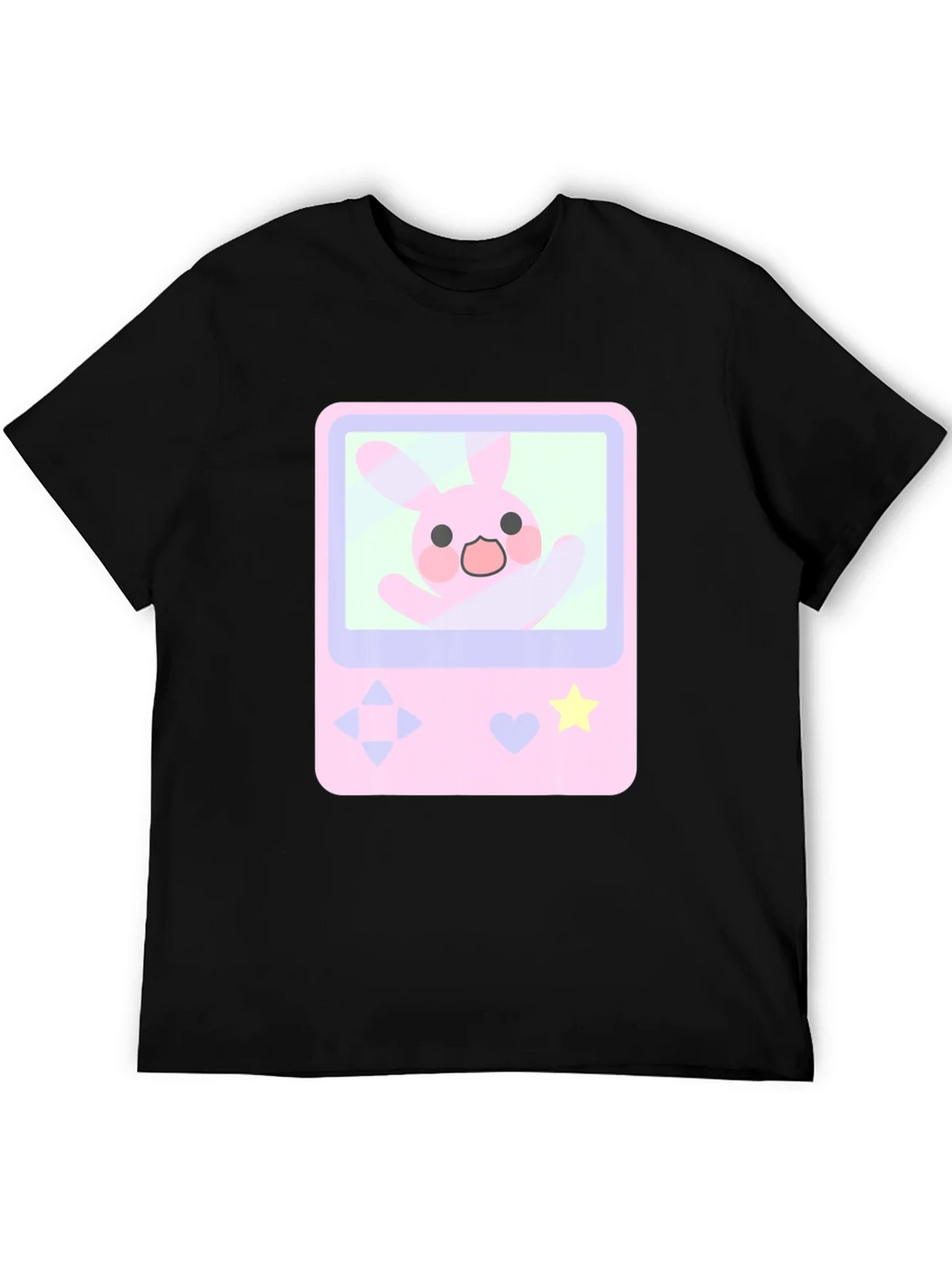 Cute Bunny Game Console Graphic Tee - Black product image 5
