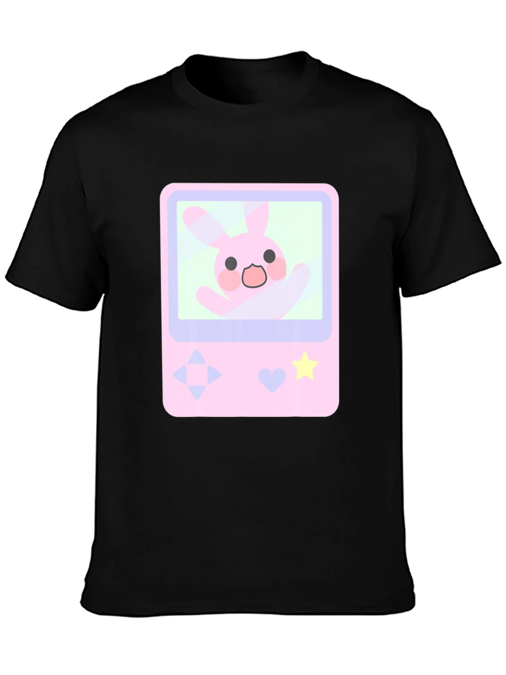Cute Bunny Game Console Graphic Tee - Black product image 3