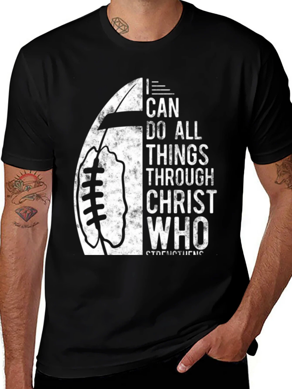 I Can Do All Things Christian Football T-Shirt product image 1