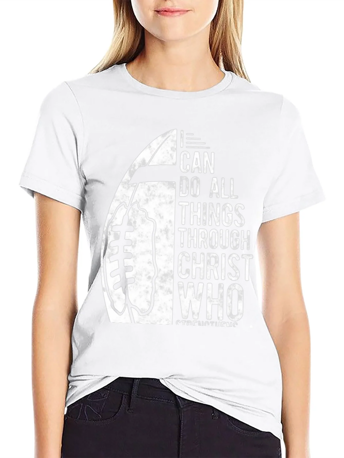I Can Do All Things Christian Football T-Shirt product image 8
