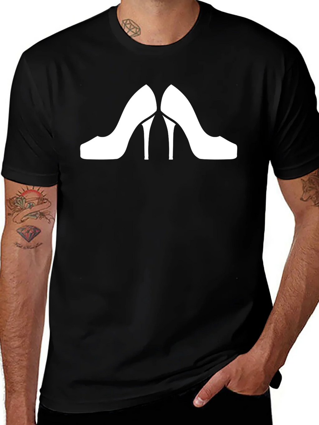Stylish Heels Graphic Tee - Black product image 1