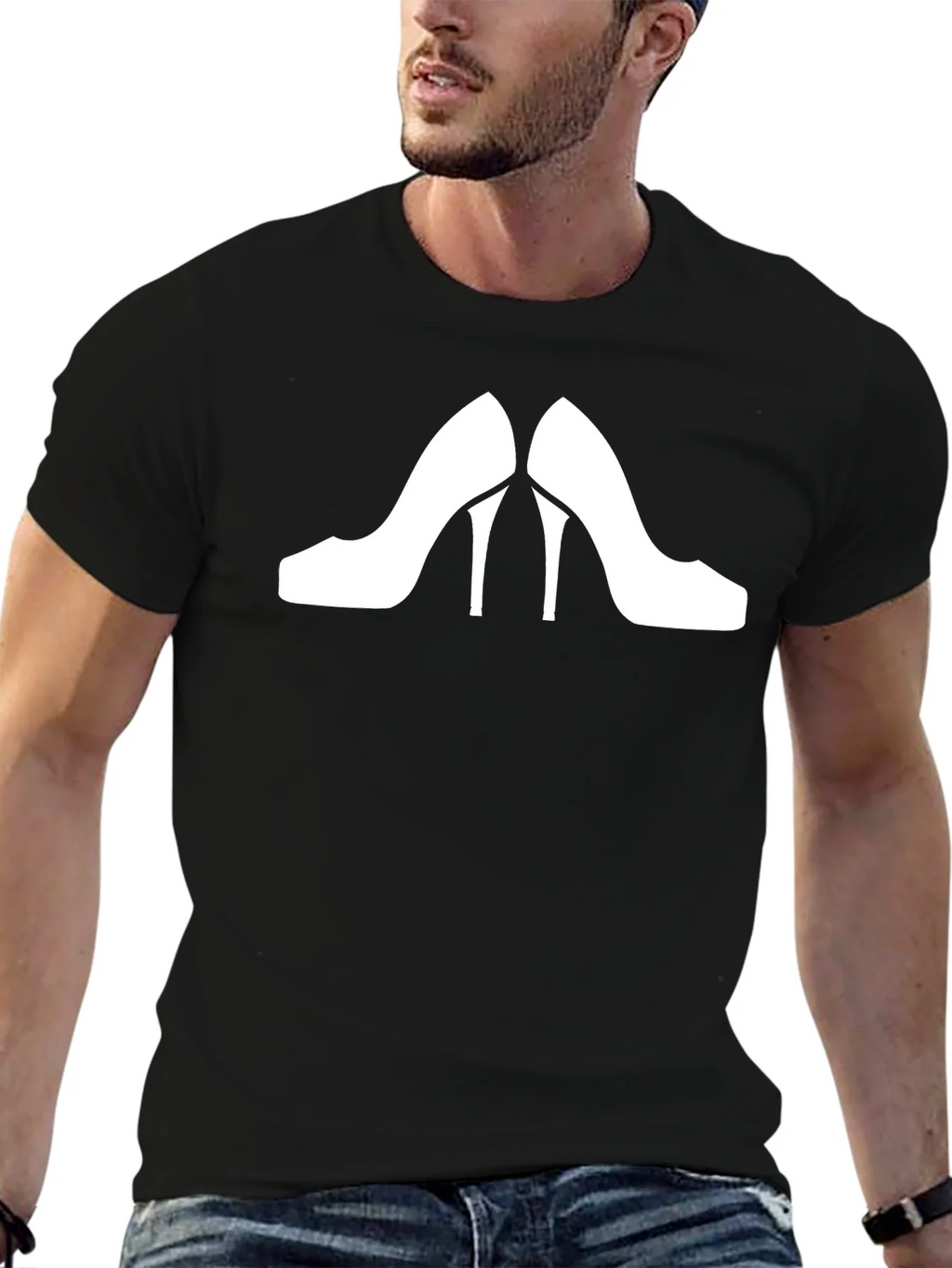 Stylish Heels Graphic Tee - Black product image 6