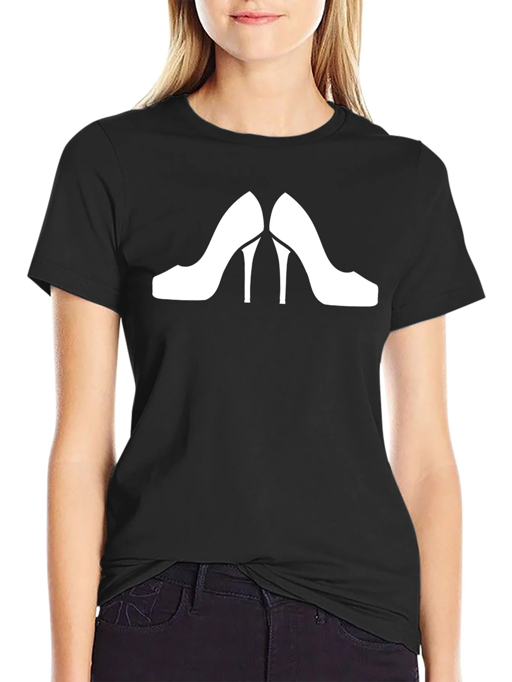 Stylish Heels Graphic Tee - Black product image 2