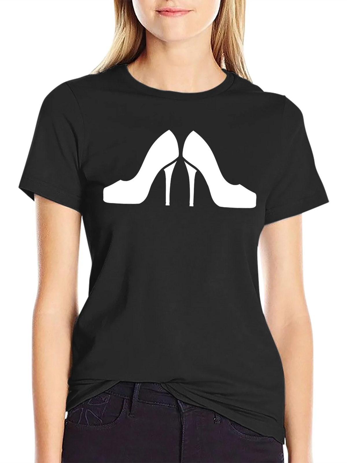 Stylish Heels Graphic Tee - Black product image 2