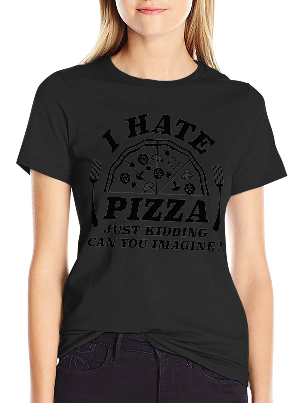 I Hate Pizza Graphic T-Shirt - Novelty Foodie Tee product image 2