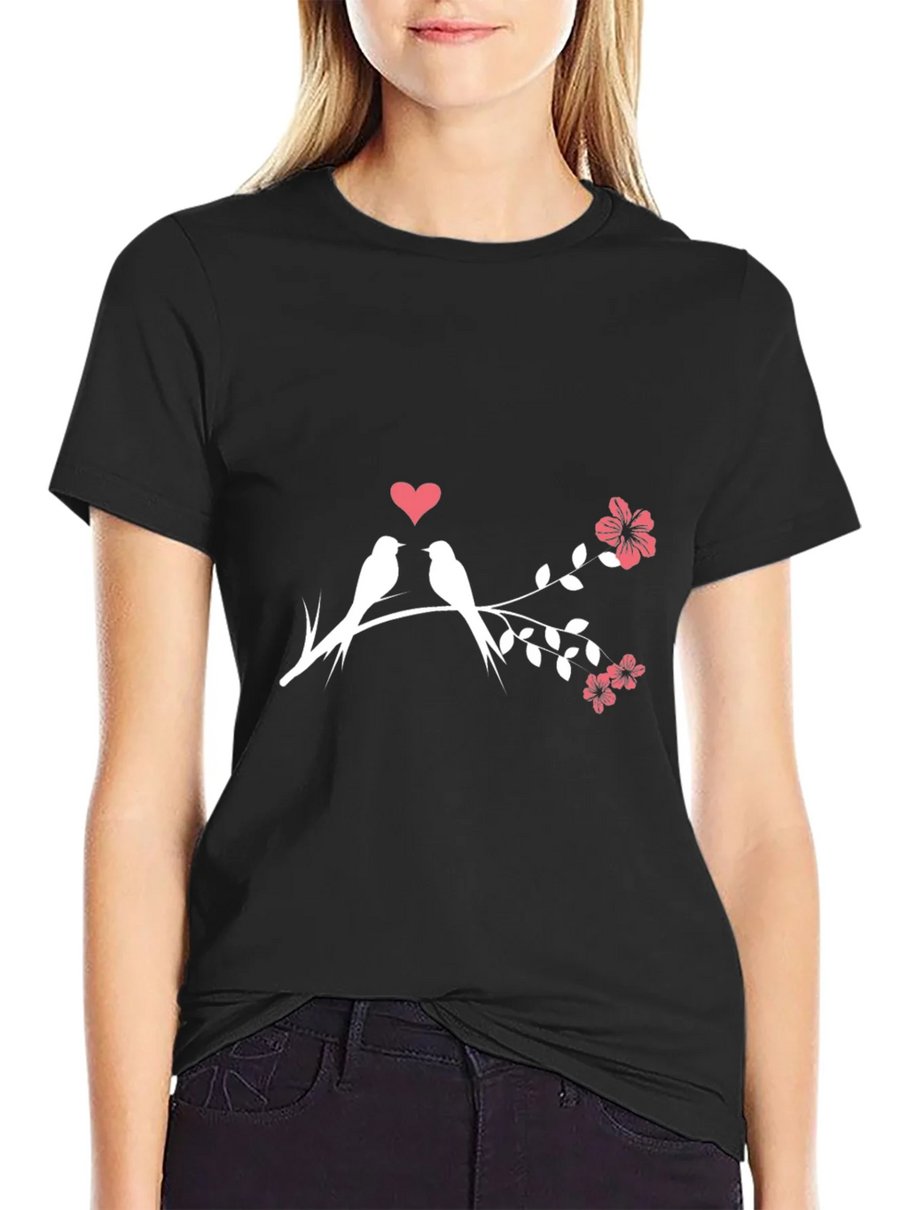 Love Birds T-Shirt - Romantic Floral Design product image 2