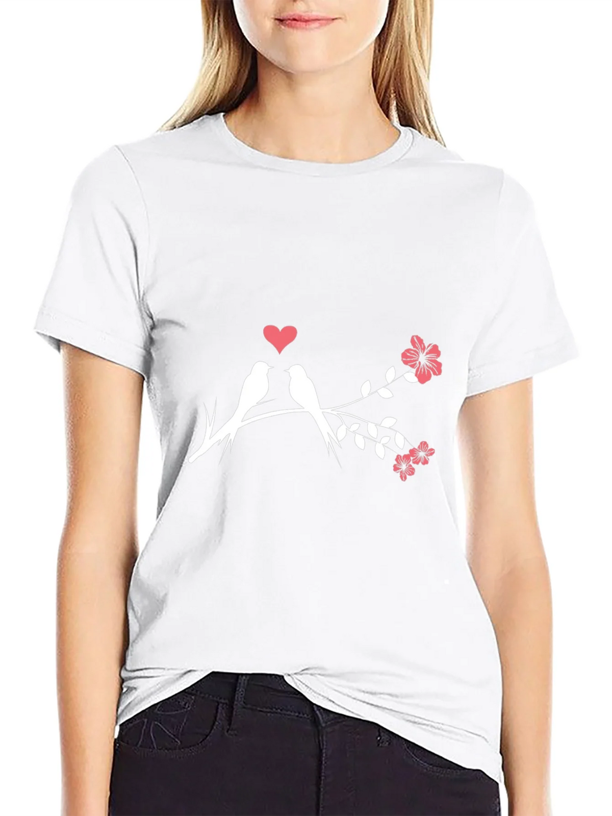 Love Birds T-Shirt - Romantic Floral Design product image 8