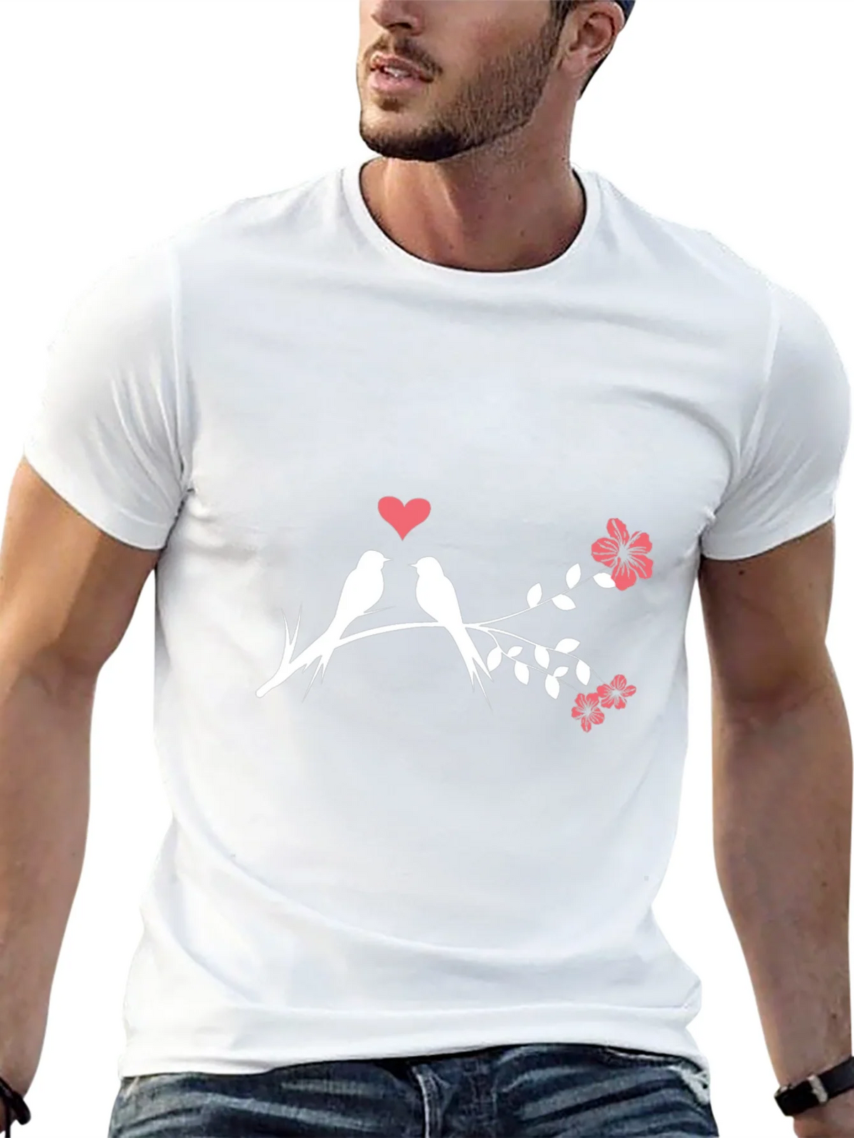 Love Birds T-Shirt - Romantic Floral Design product image 12