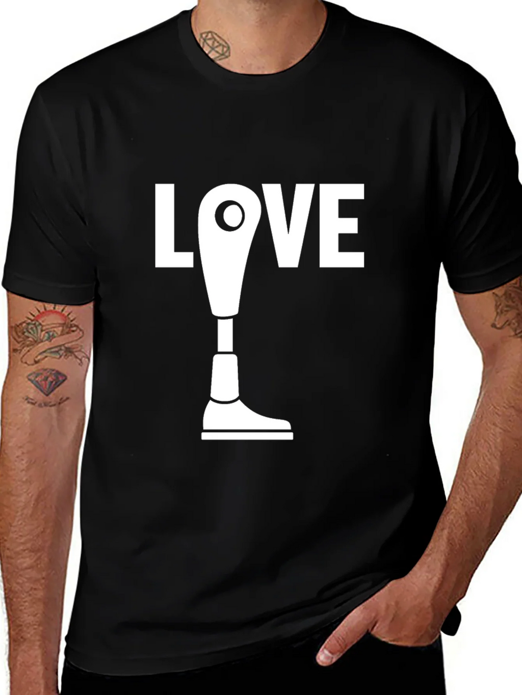 Love Amputee Graphic Tee - Black T-Shirt product image 1