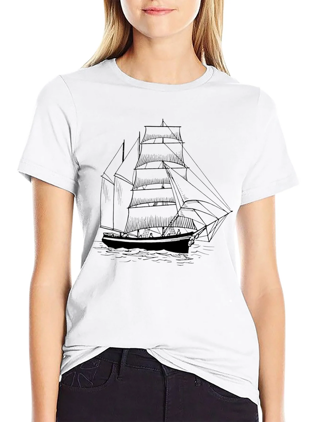 Classic Sailboat Graphic Tee - Black product image 8
