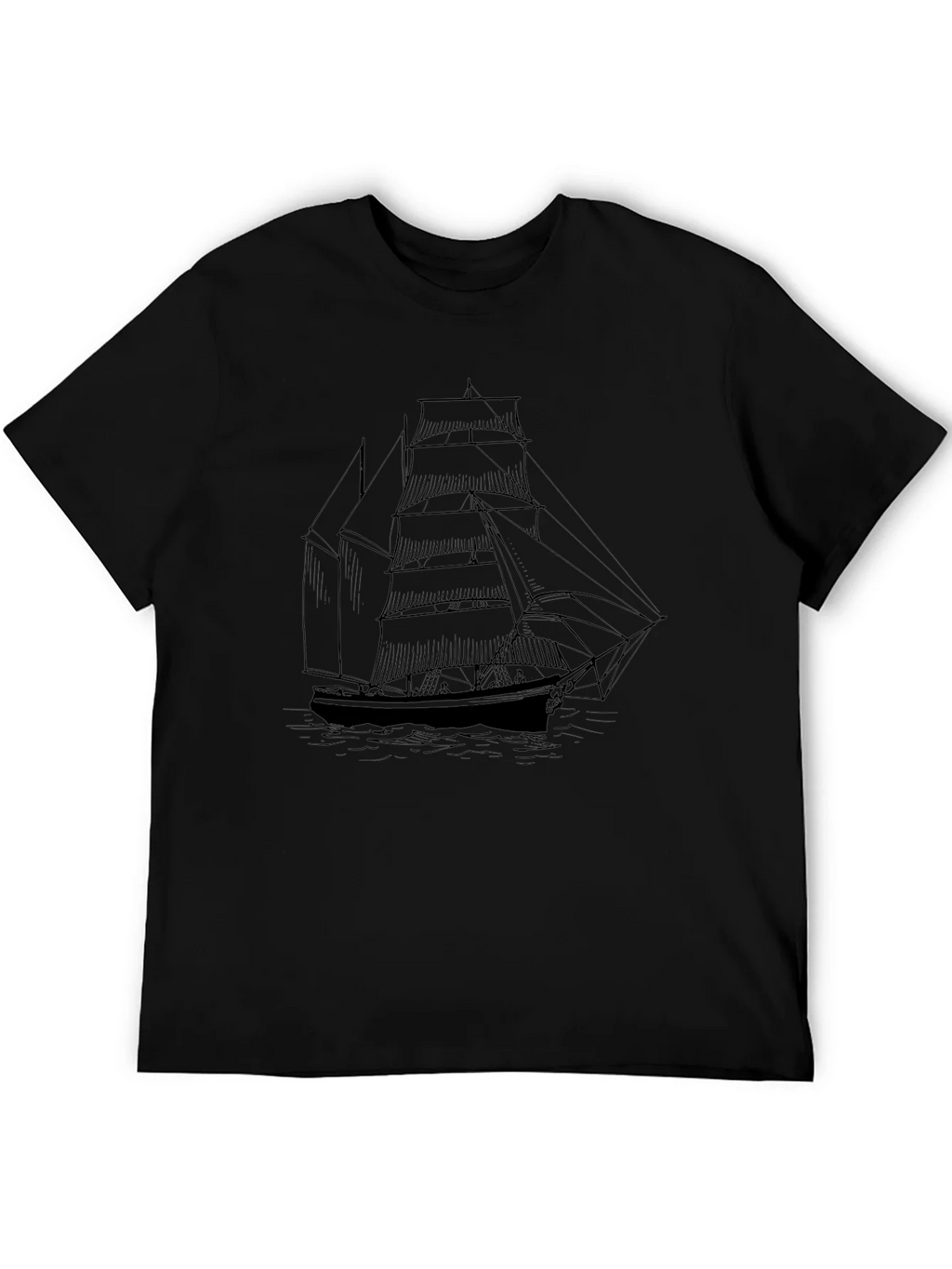 Classic Sailboat Graphic Tee - Black product image 5