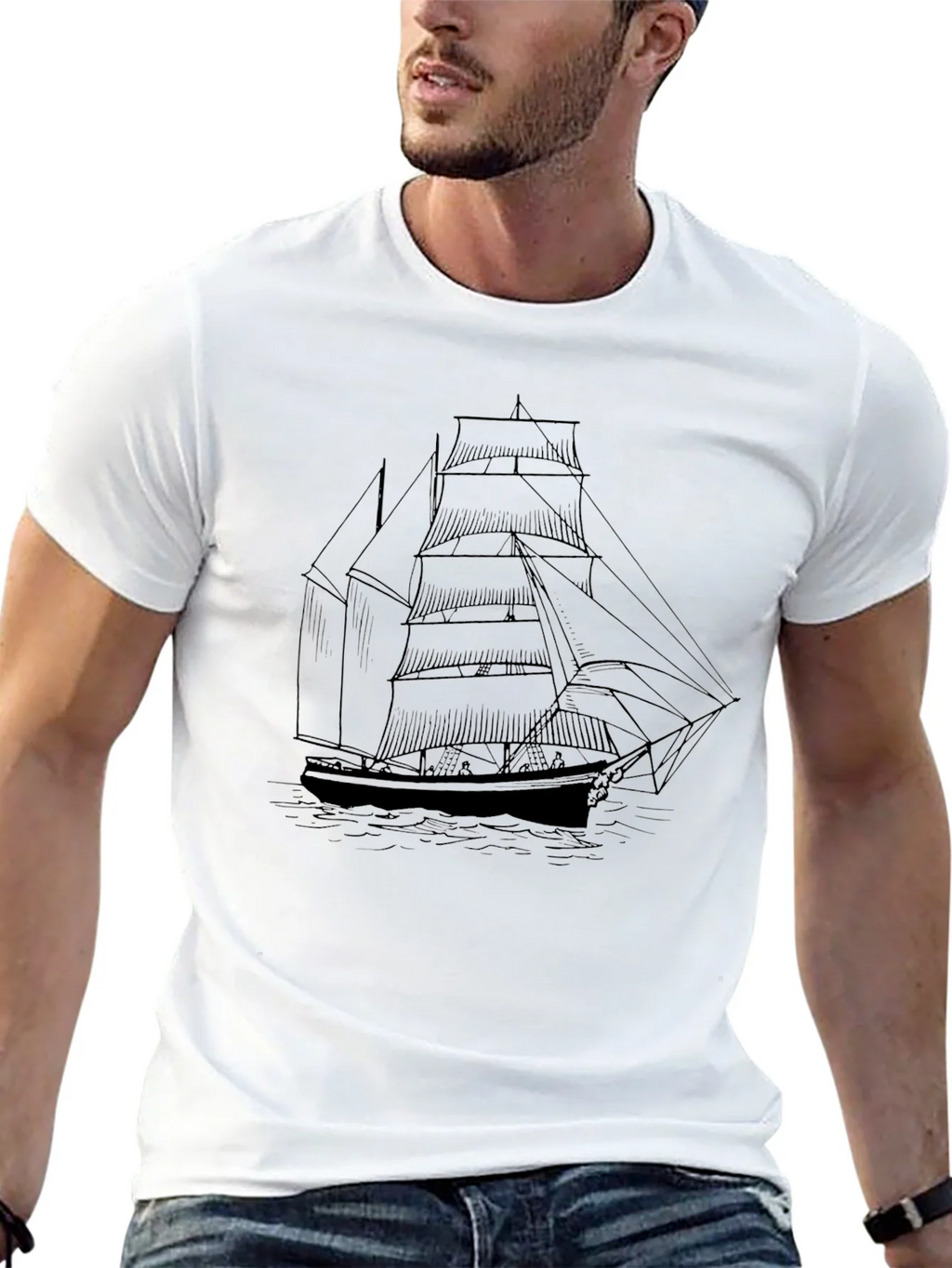 Classic Sailboat Graphic Tee - Black product image 12