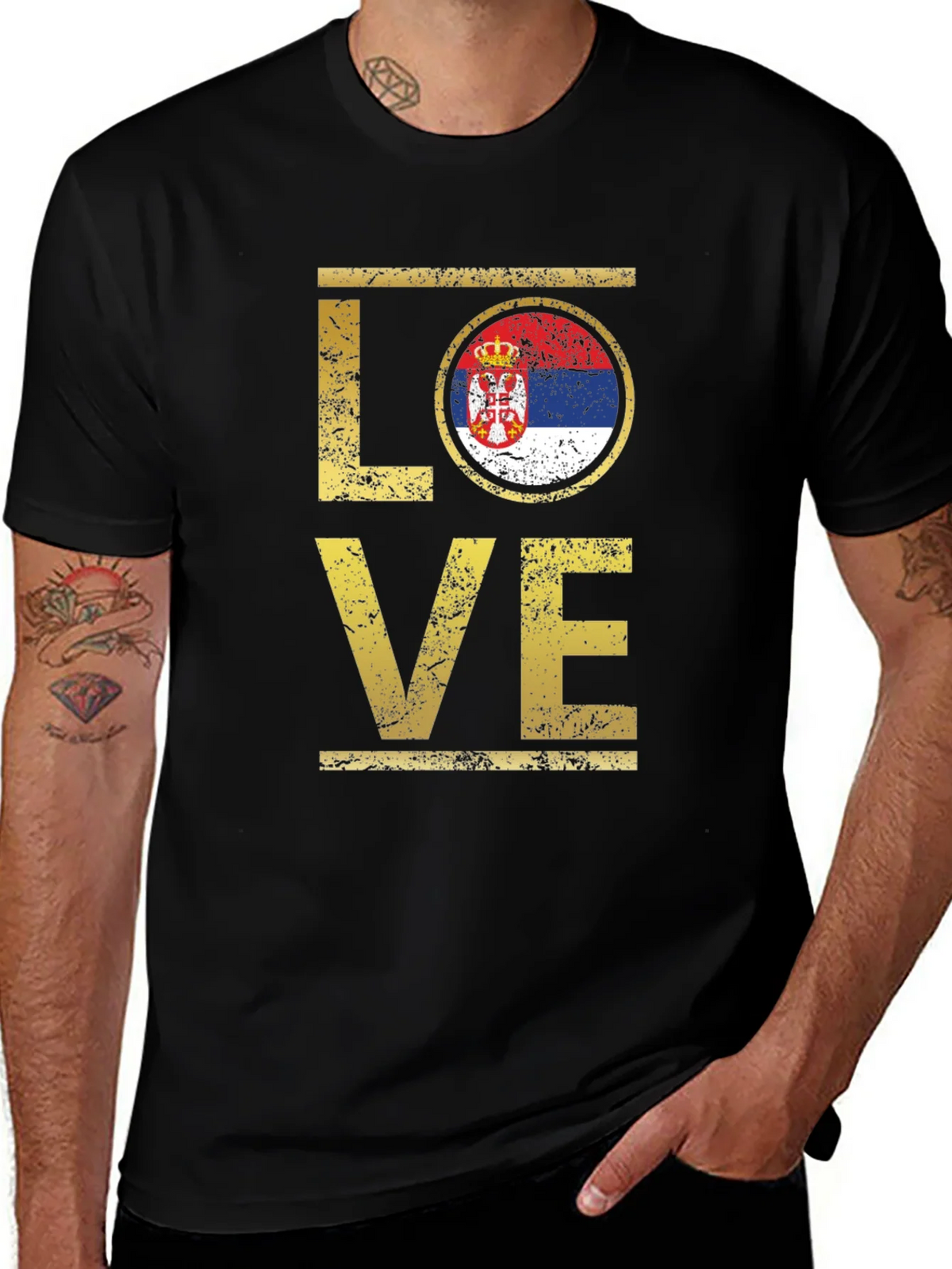 Serbia Flag LOVE T-Shirt product image 1