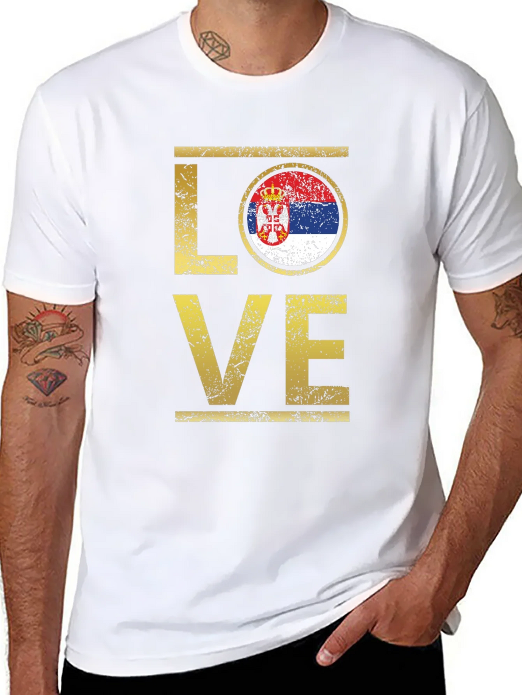 Serbia Flag LOVE T-Shirt product image 3