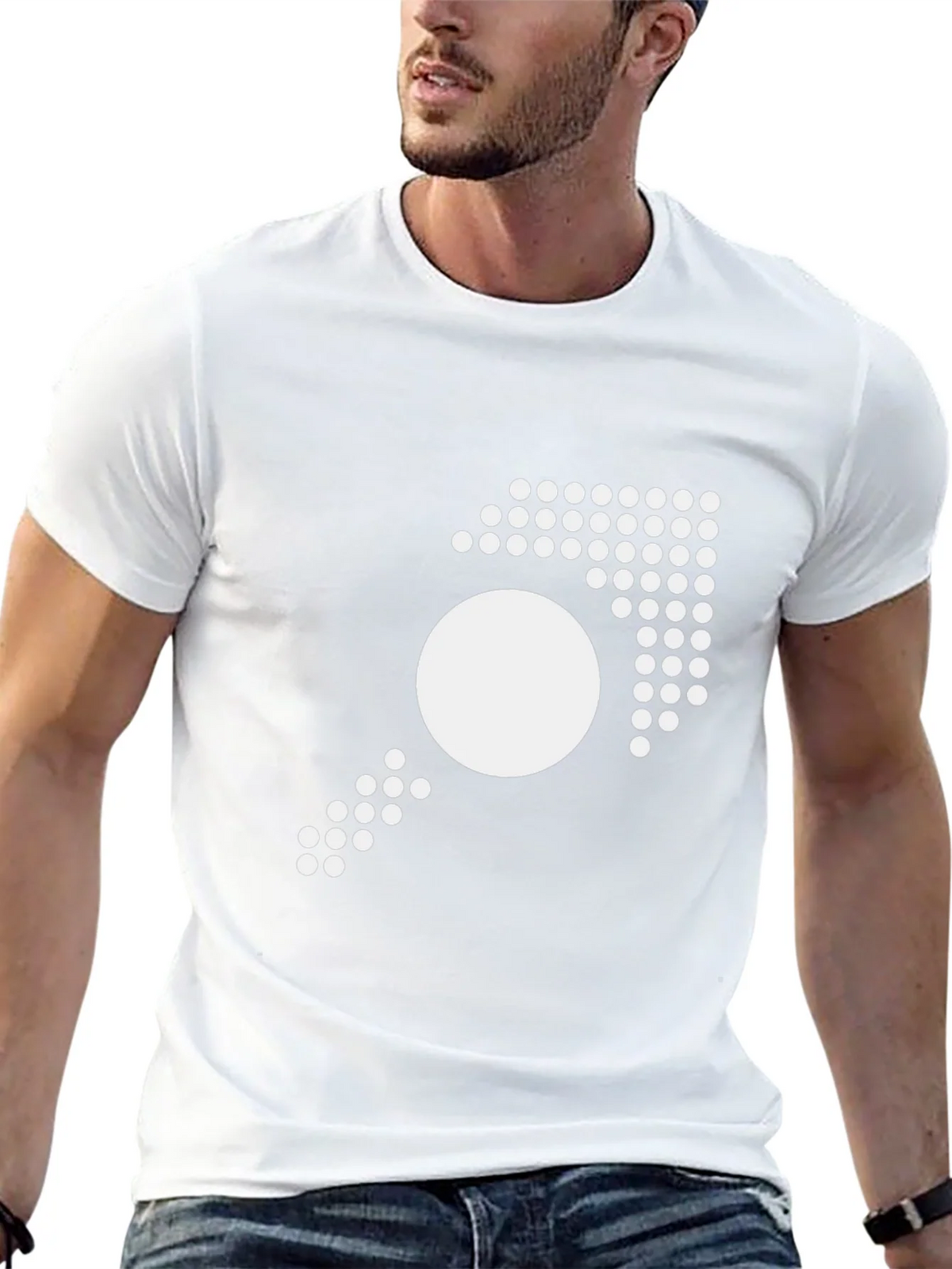 Modern Geometric Graphic Tee - Black Cotton T-Shirt product image 12