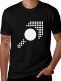 Modern Geometric Graphic Tee - Black Cotton T-Shirt product image 1