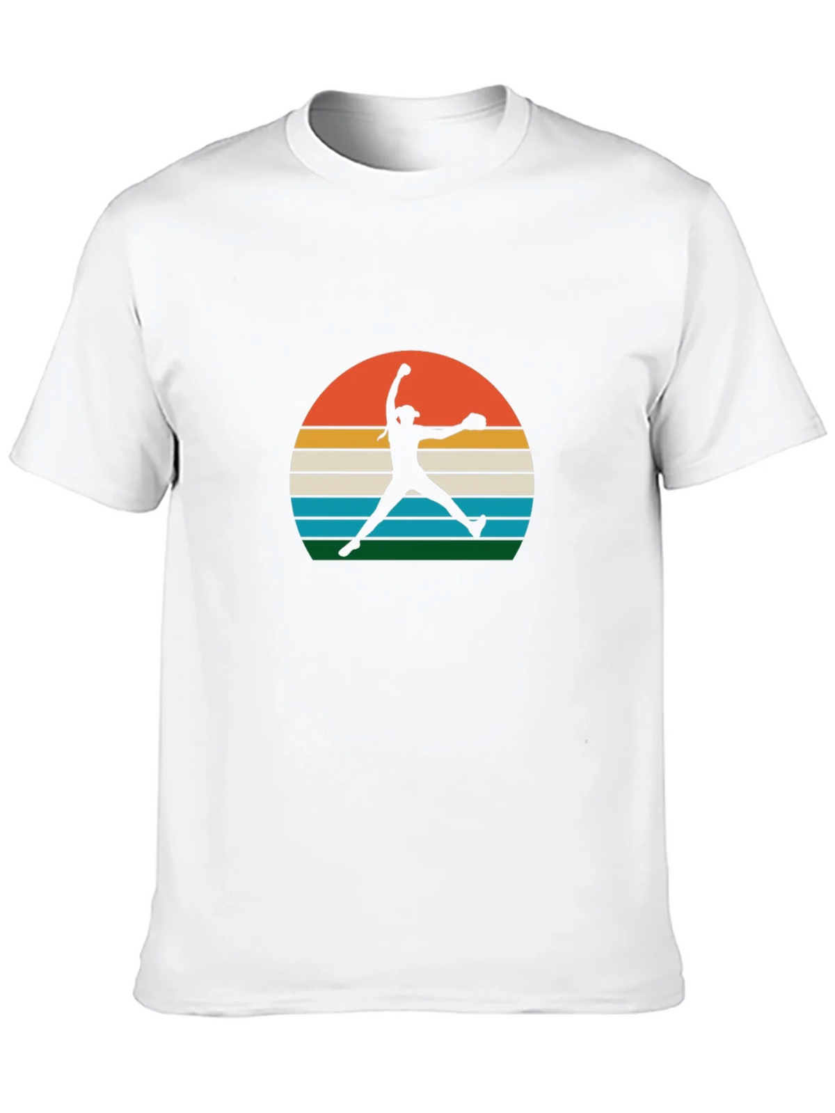 Retro Sunset Softball Pitcher Graphic Tee product image 9
