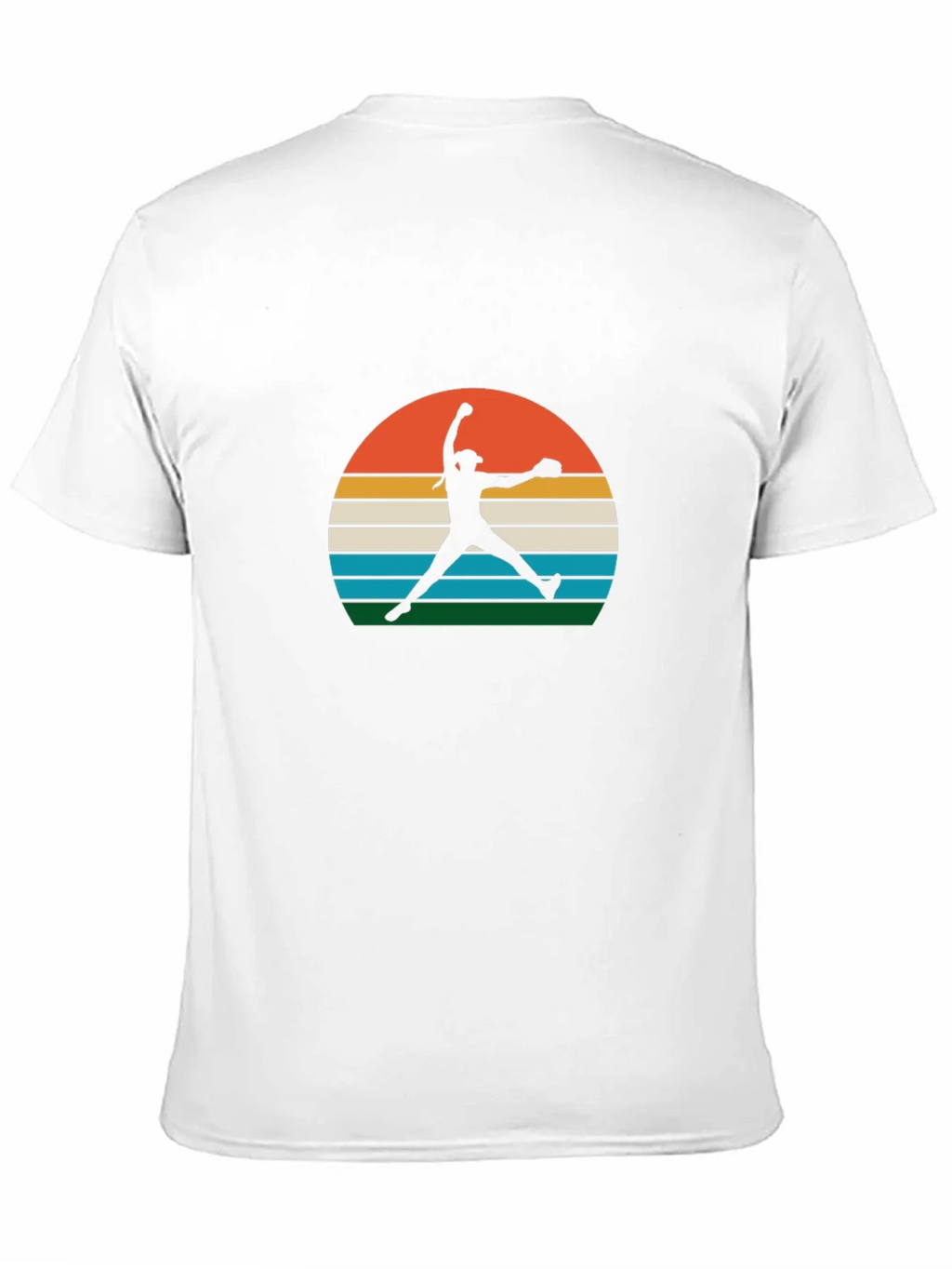 Retro Sunset Softball Pitcher Graphic Tee product image 10