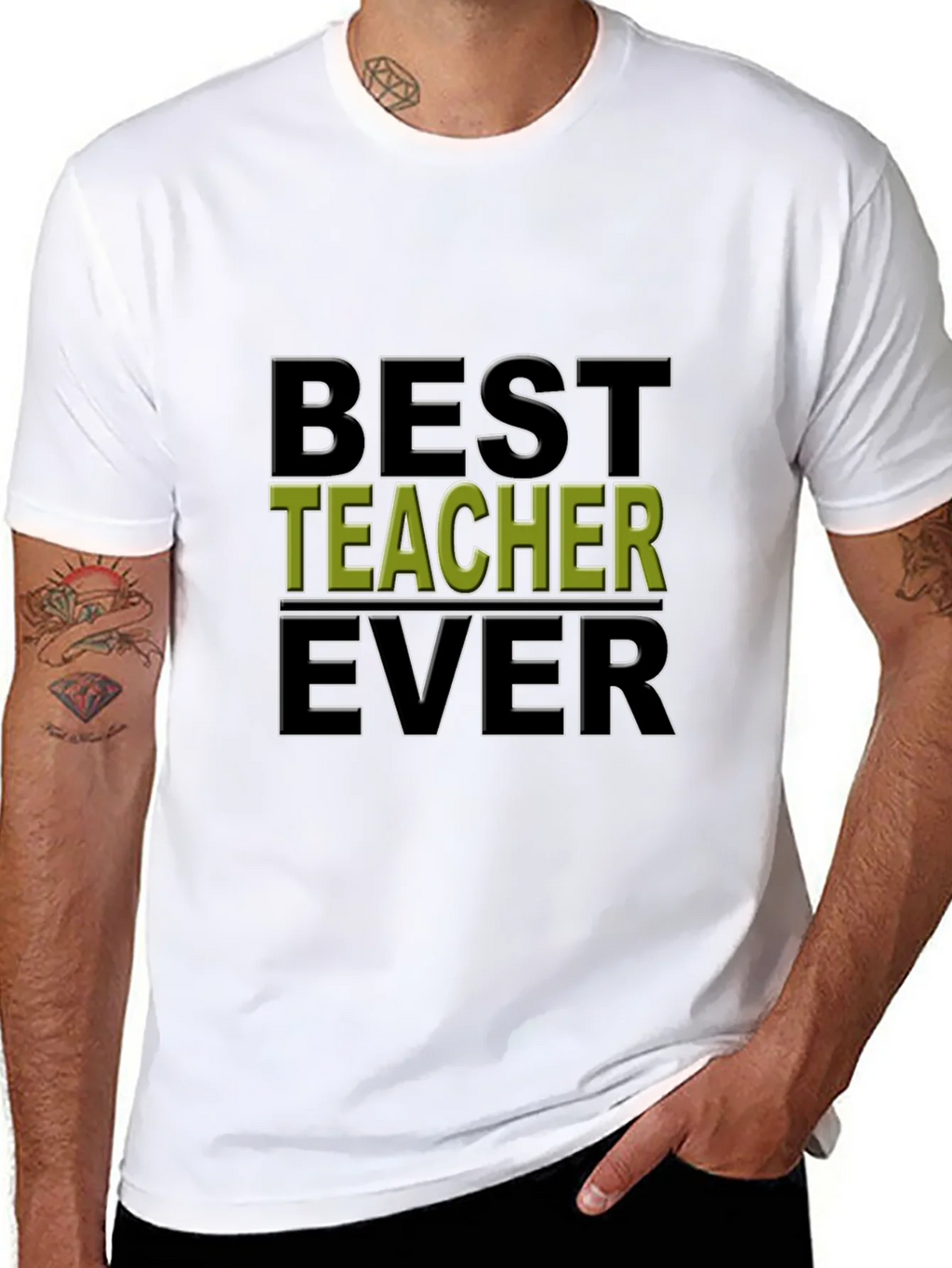 Best Teacher Ever Black Graphic Tee product image 5