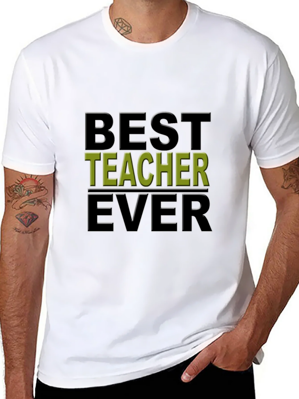 Best Teacher Ever Black Graphic Tee product image 5