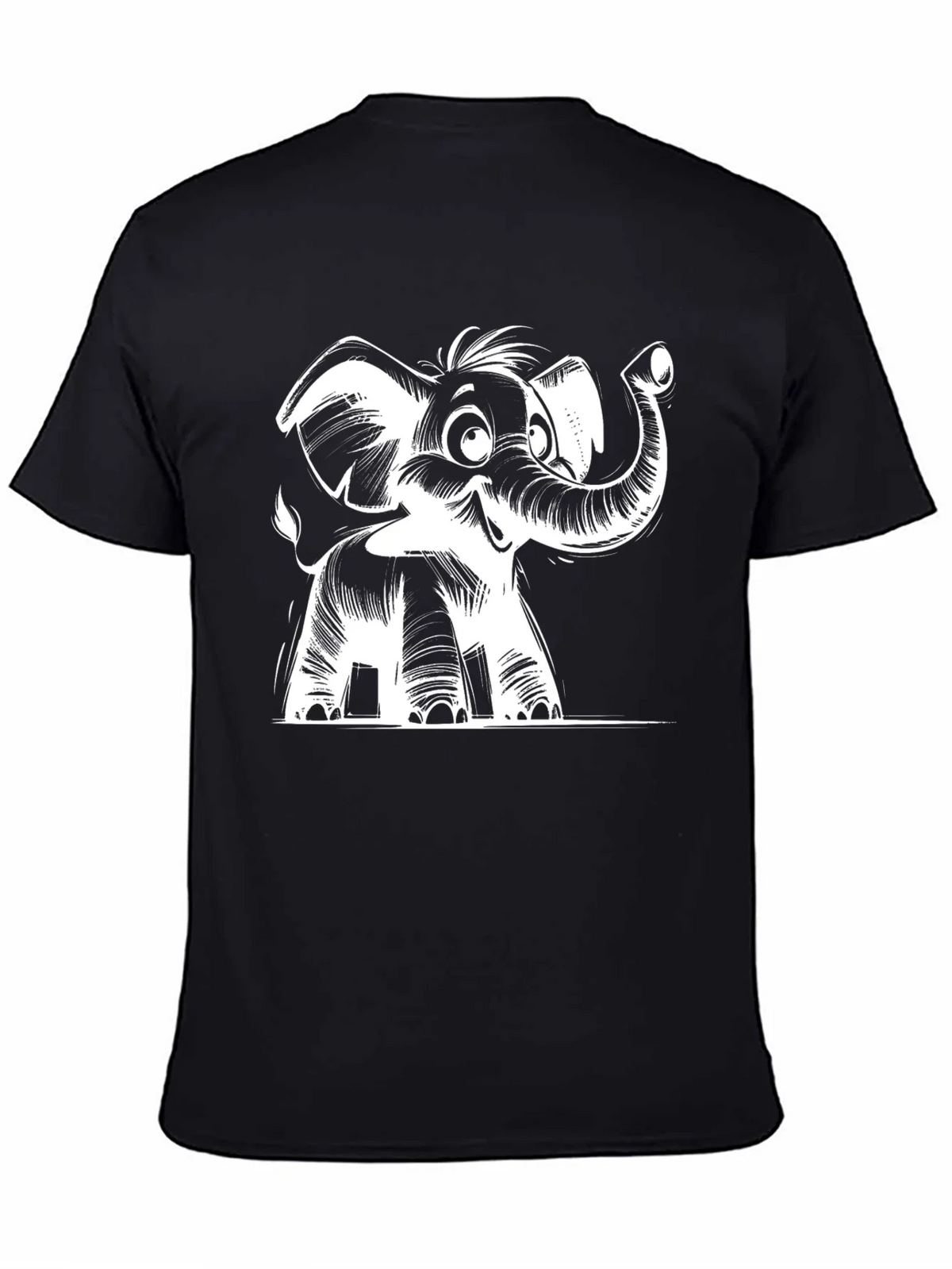 Cartoon Elephant Graphic Tee - Black product image 4