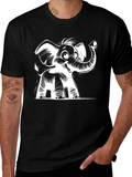 Cartoon Elephant Graphic Tee - Black product image 1