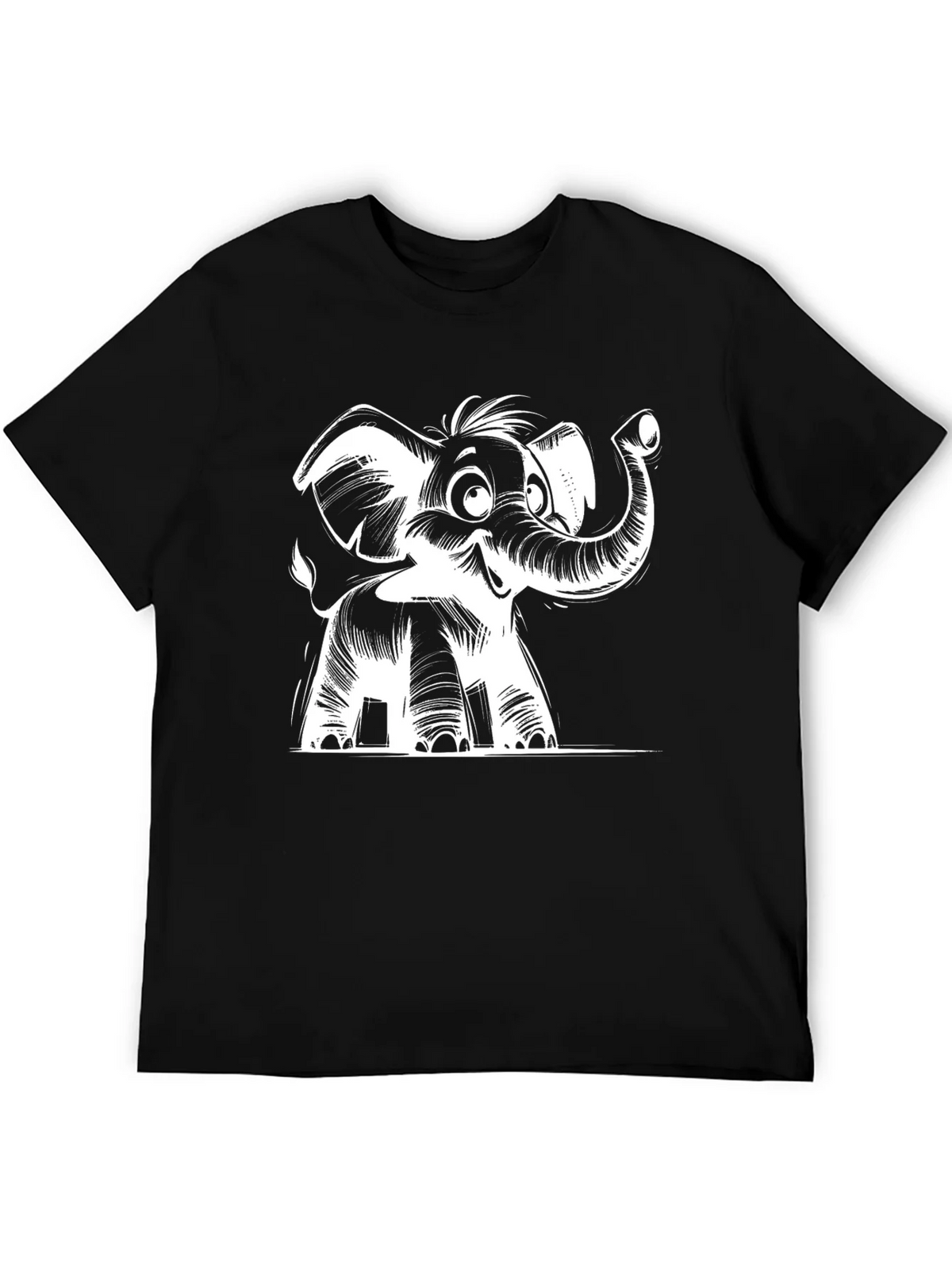 Cartoon Elephant Graphic Tee - Black product image 5